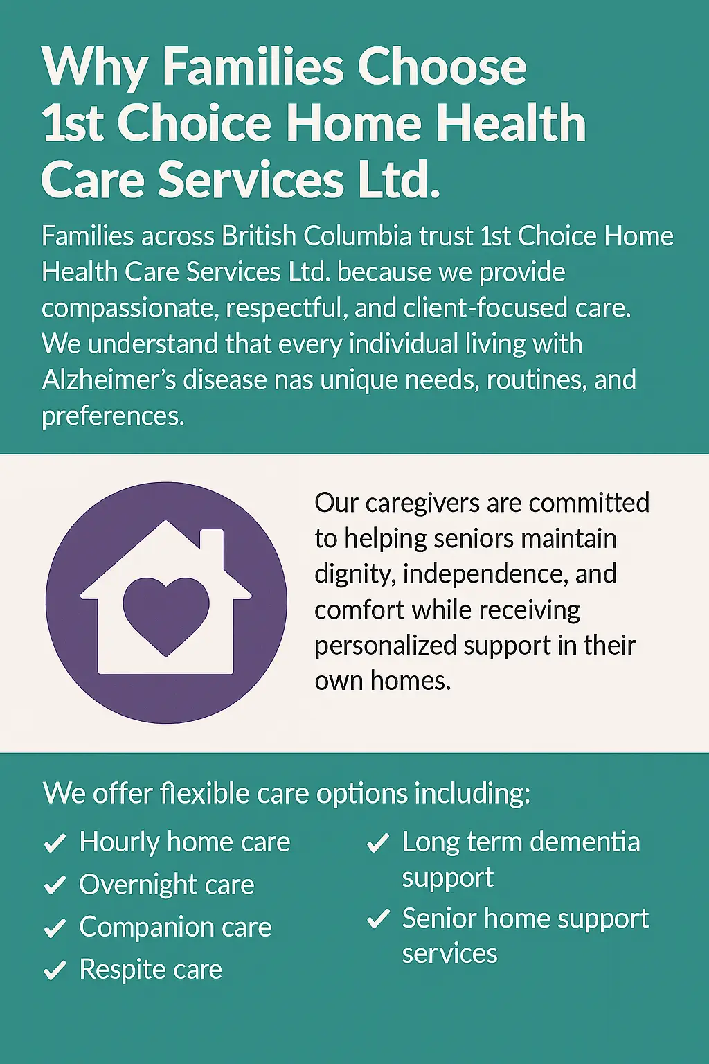 Why Families Choose 1st Choice Home Health Care Services Ltd
